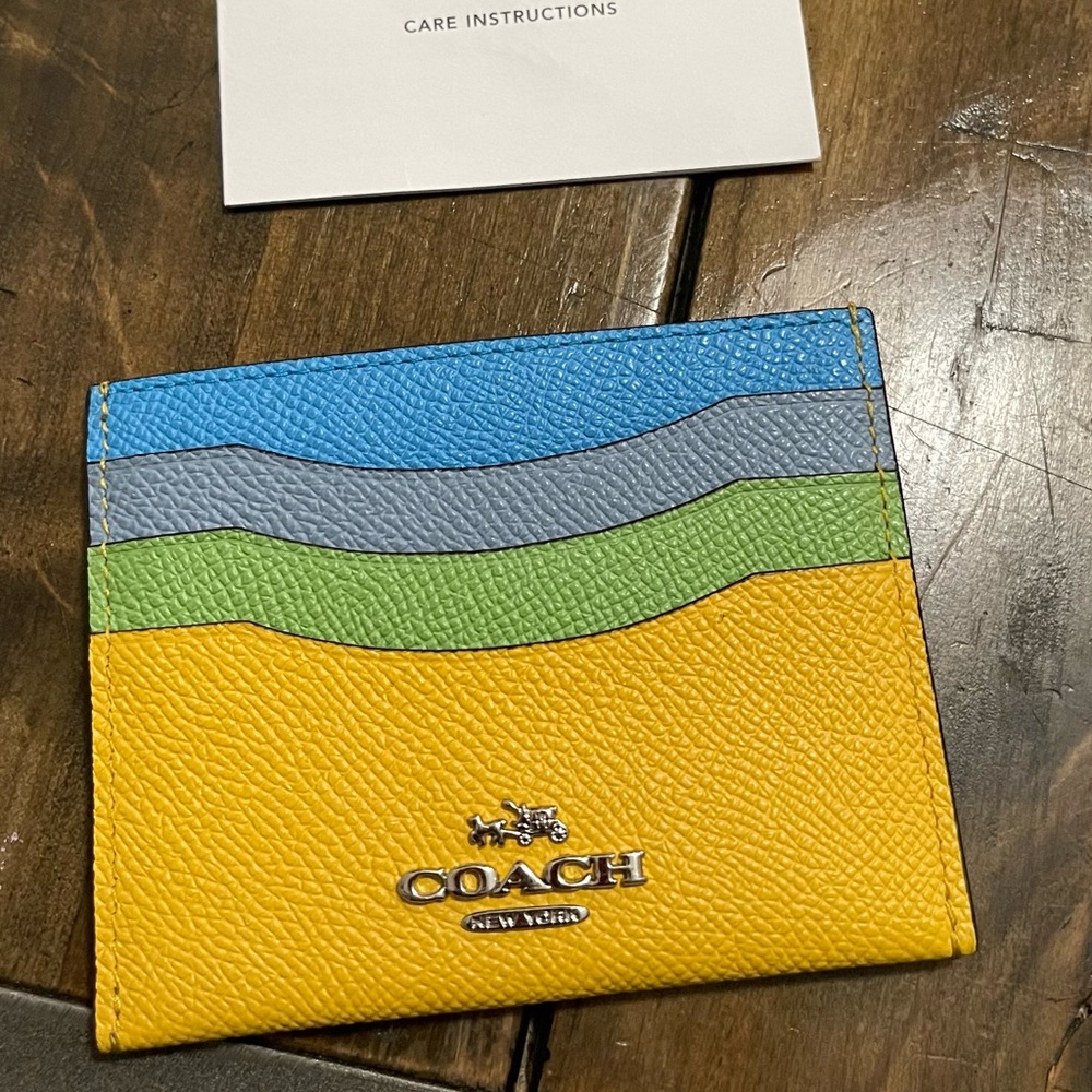 Coach ID card color-block wallet